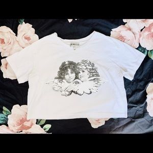 Fiorucci Angels White Crop Top Size S